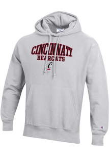 Mens Cincinnati Bearcats Silver Champion Reverse Weave Hooded Sweatshirt