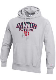 Champion Dayton Flyers Mens Grey Reverse Weave Long Sleeve Hoodie