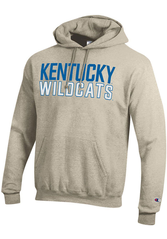 Champion Kentucky Wildcats Mens Oatmeal Powerblend Long Sleeve Hoodie