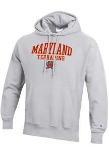 Mens Maryland Terrapins Grey Champion Reverse Weave Hooded Sweatshirt