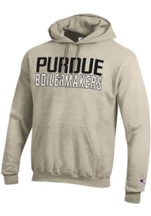 Champion Purdue Boilermakers Mens Oatmeal Powerblend Long Sleeve Hoodie