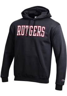 Mens Rutgers Scarlet Knights Black Champion Powerblend Hooded Sweatshirt