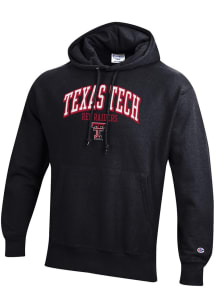 Champion Texas Tech Red Raiders Mens Black Reverse Weave Long Sleeve Hoodie