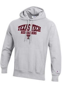 Champion Texas Tech Red Raiders Mens Silver Reverse Weave Long Sleeve Hoodie