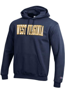 Champion West Virginia Mountaineers Mens Navy Blue Powerblend Long Sleeve Hoodie