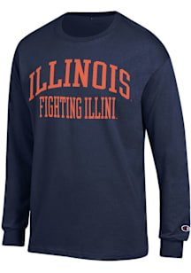 Champion Illinois Fighting Illini Navy Blue Jersey Long Sleeve T Shirt