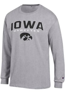 Mens Iowa Hawkeyes Grey Champion Jersey Tee