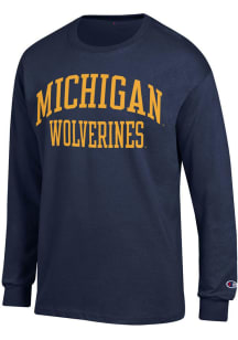 Mens Michigan Wolverines Navy Blue Champion Jersey Tee