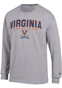 Champion Virginia Cavaliers Grey Jersey Long Sleeve T Shirt