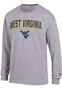 Champion West Virginia Mountaineers Grey Jersey Long Sleeve T Shirt