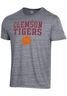 Champion Clemson Tigers Grey Tri-Blend Short Sleeve Fashion T Shirt