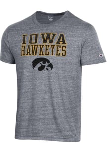Iowa Hawkeyes Grey Champion Tri-Blend Short Sleeve Fashion T Shirt