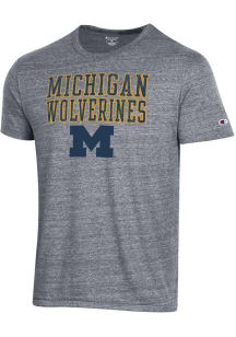 Michigan Wolverines Grey Champion Tri-Blend Short Sleeve Fashion T Shirt