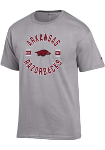 Champion Arkansas Razorbacks Grey Jersey Short Sleeve T Shirt