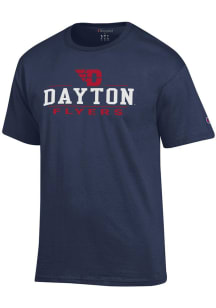 Champion Dayton Flyers Navy Blue Jersey Short Sleeve T Shirt