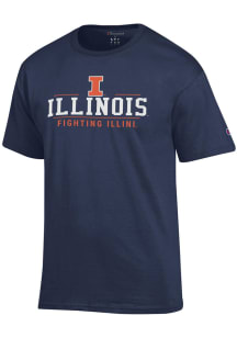 Illinois Fighting Illini Navy Blue Champion Jersey Short Sleeve T Shirt