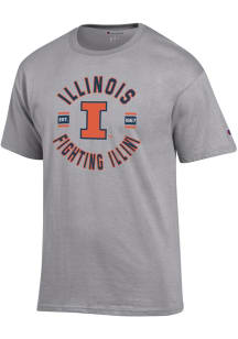 Illinois Fighting Illini Grey Champion Jersey Short Sleeve T Shirt