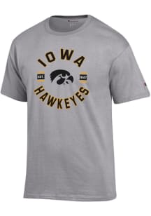 Iowa Hawkeyes Grey Champion Jersey Short Sleeve T Shirt
