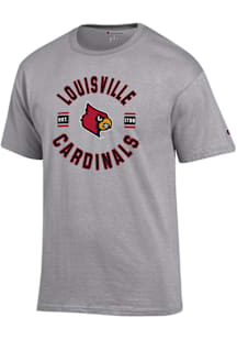 Champion Louisville Cardinals Grey Jersey Short Sleeve T Shirt
