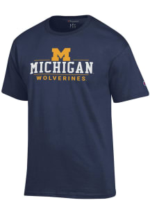 Michigan Wolverines Navy Blue Champion Jersey Short Sleeve T Shirt