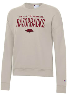 Champion Arkansas Razorbacks Womens Brown Powerblend Crew Sweatshirt