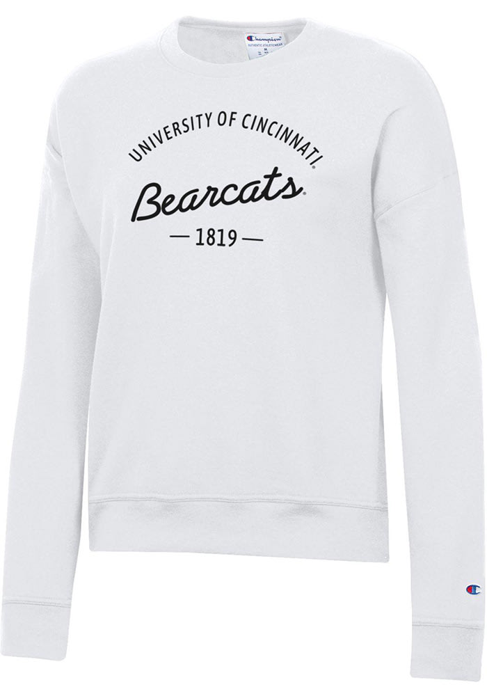 Champion Cincinnati Bearcats Womens White Powerblend Crew Sweatshirt