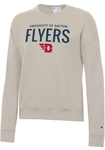Champion Dayton Flyers Womens Tan Powerblend Crew Sweatshirt
