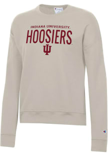 Womens Indiana Hoosiers Brown Champion Powerblend Crew Sweatshirt