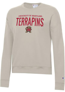 Womens Maryland Terrapins Brown Champion Powerblend Crew Sweatshirt