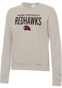 Champion Miami RedHawks Womens Tan Powerblend Crew Sweatshirt