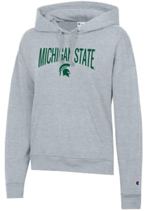 Womens Michigan State Spartans Grey Champion Powerblend Hooded Sweatshirt