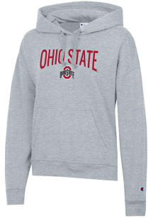 Champion Ohio State Buckeyes Womens Grey Powerblend Hooded Sweatshirt