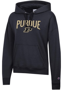 Womens Purdue Boilermakers Black Champion Powerblend Design Hooded Sweatshirt