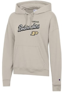 Womens Purdue Boilermakers Tan Champion Powerblend Hooded Sweatshirt