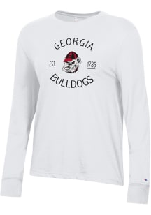 Champion Georgia Bulldogs Womens White Core LS Tee