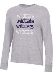 Womens K-State Wildcats Grey Champion Core LS Tee