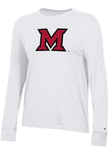 Champion Miami RedHawks Womens White Core LS Tee