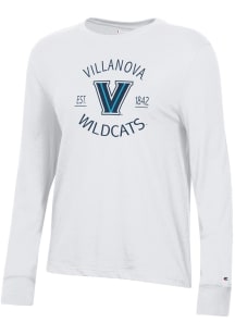 Champion Villanova Wildcats Womens White Core LS Tee