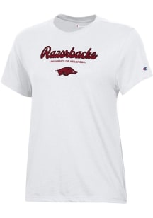 Champion Arkansas Razorbacks Womens White Core Short Sleeve T-Shirt