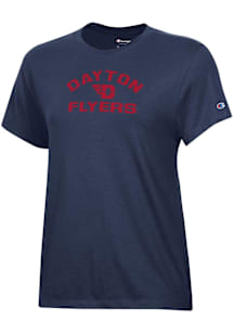 Champion Dayton Flyers Womens Navy Blue Core Short Sleeve T-Shirt