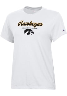 Iowa Hawkeyes White Champion Core Short Sleeve T-Shirt