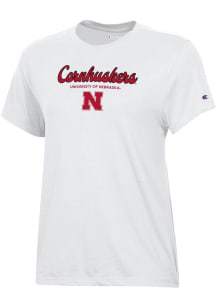 Nebraska Cornhuskers White Champion Core Short Sleeve T-Shirt