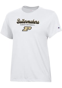 Purdue Boilermakers White Champion Core Short Sleeve T-Shirt