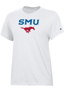 Nike SMU Mustangs White Flat Name Mascot Legend Short Sleeve T Shirt