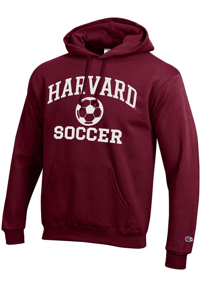 Champion Harvard Crimson Mens MAROON Soccer Powerblend Hoodie