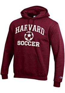 Champion Harvard Crimson Mens Maroon Soccer Powerblend Long Sleeve Hoodie