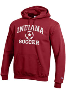 Mens Indiana Hoosiers Cardinal Champion Soccer Powerblend Hooded Sweatshirt