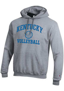 Champion Kentucky Wildcats Mens Grey Volleyball Powerblend Long Sleeve Hoodie