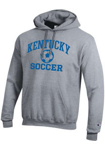 Champion Kentucky Wildcats Mens Grey Soccer Powerblend Long Sleeve Hoodie