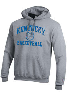 Champion Kentucky Wildcats Mens Grey Basketball Powerblend Long Sleeve Hoodie